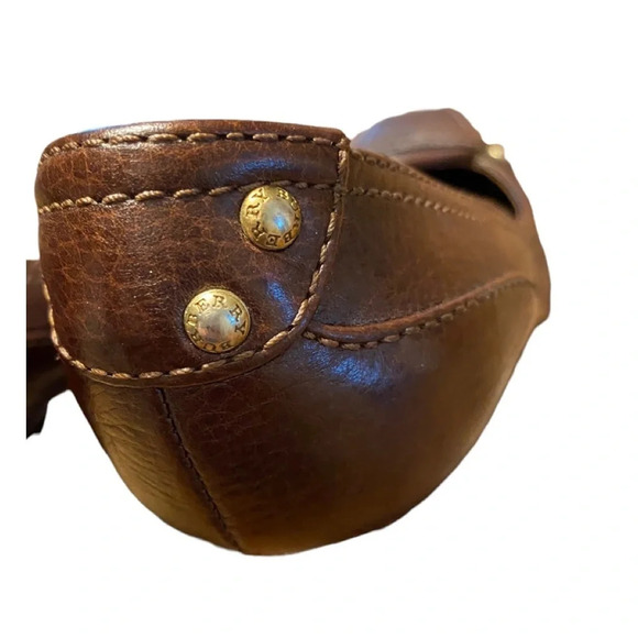 Authentic Burberry Italy Leather Brown High Heel Loafer Shoes - Picture 8 of 15